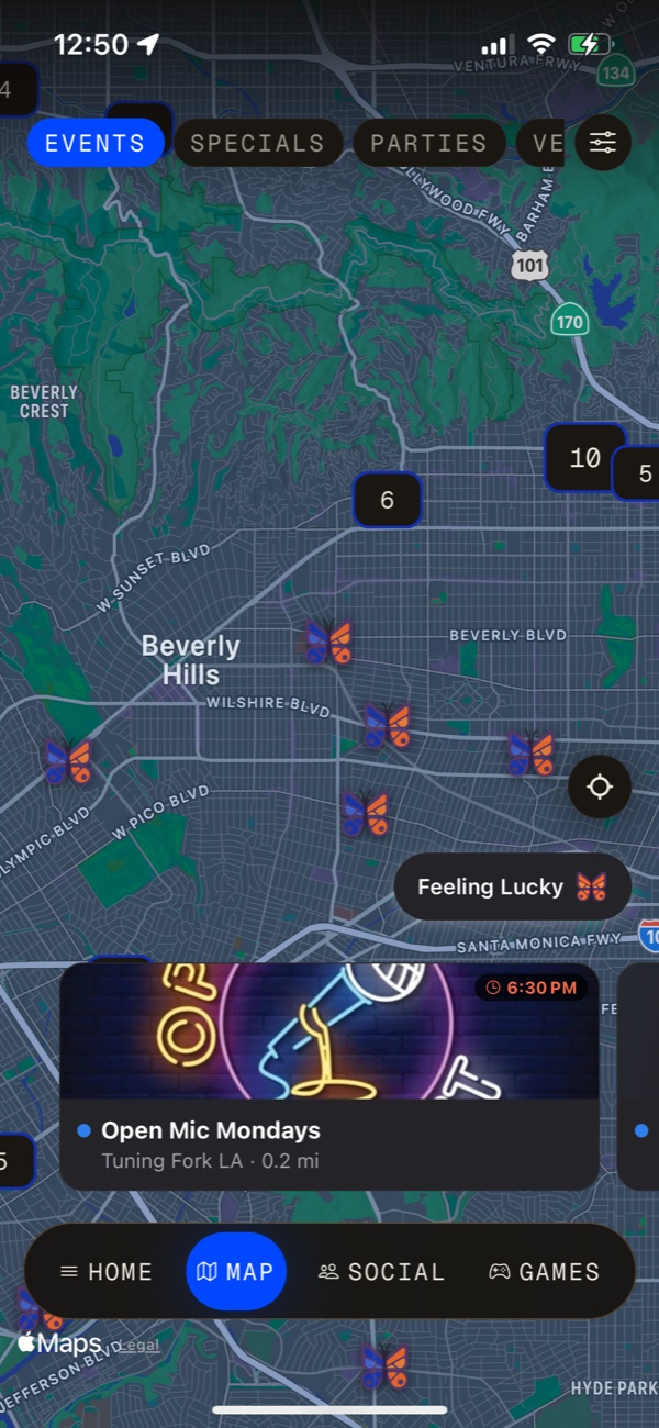 MapChat live map of events near you